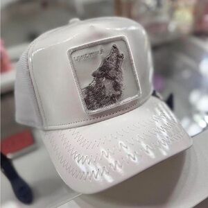White Lone Wolf Cap